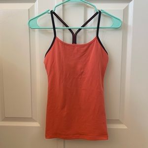Lululemon athletica power Y workout tank top coral
